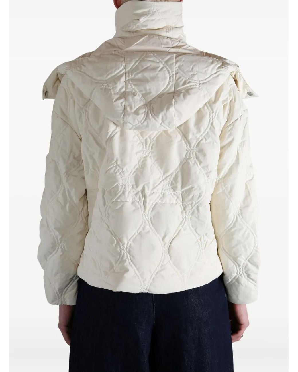 Canada Goose White Quilted Hooded Jacket