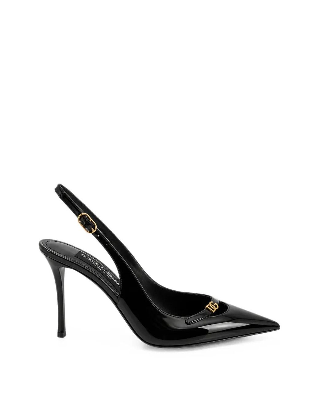 Dolce & Gabbana Black Dg Logo Slingback Pumps