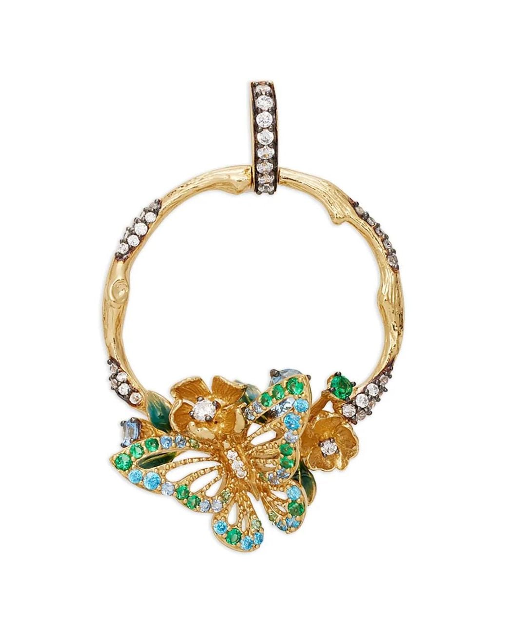 Anabela Chan Metallic Aqua Orchard Hoop Multi-Stone Pendant