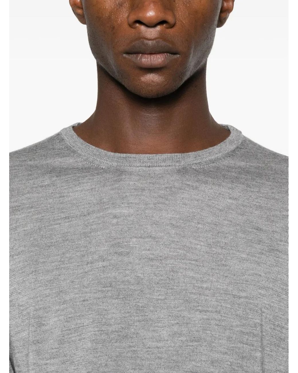 Bruno Manetti Gray Fine-Knit Jumper for men