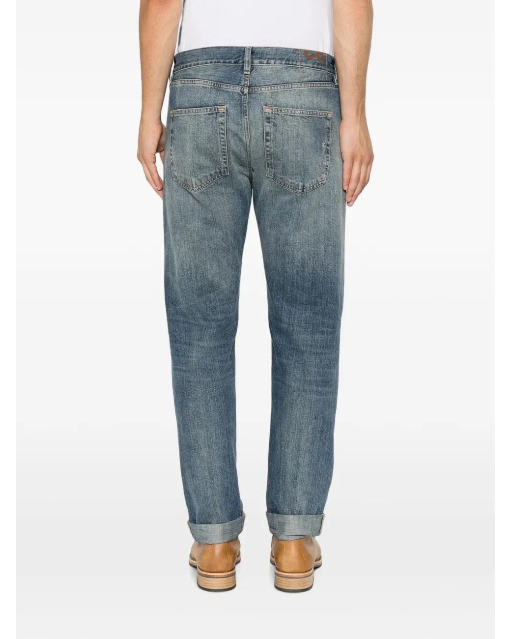 Dondup Blue Distressed-Effect Jeans for men