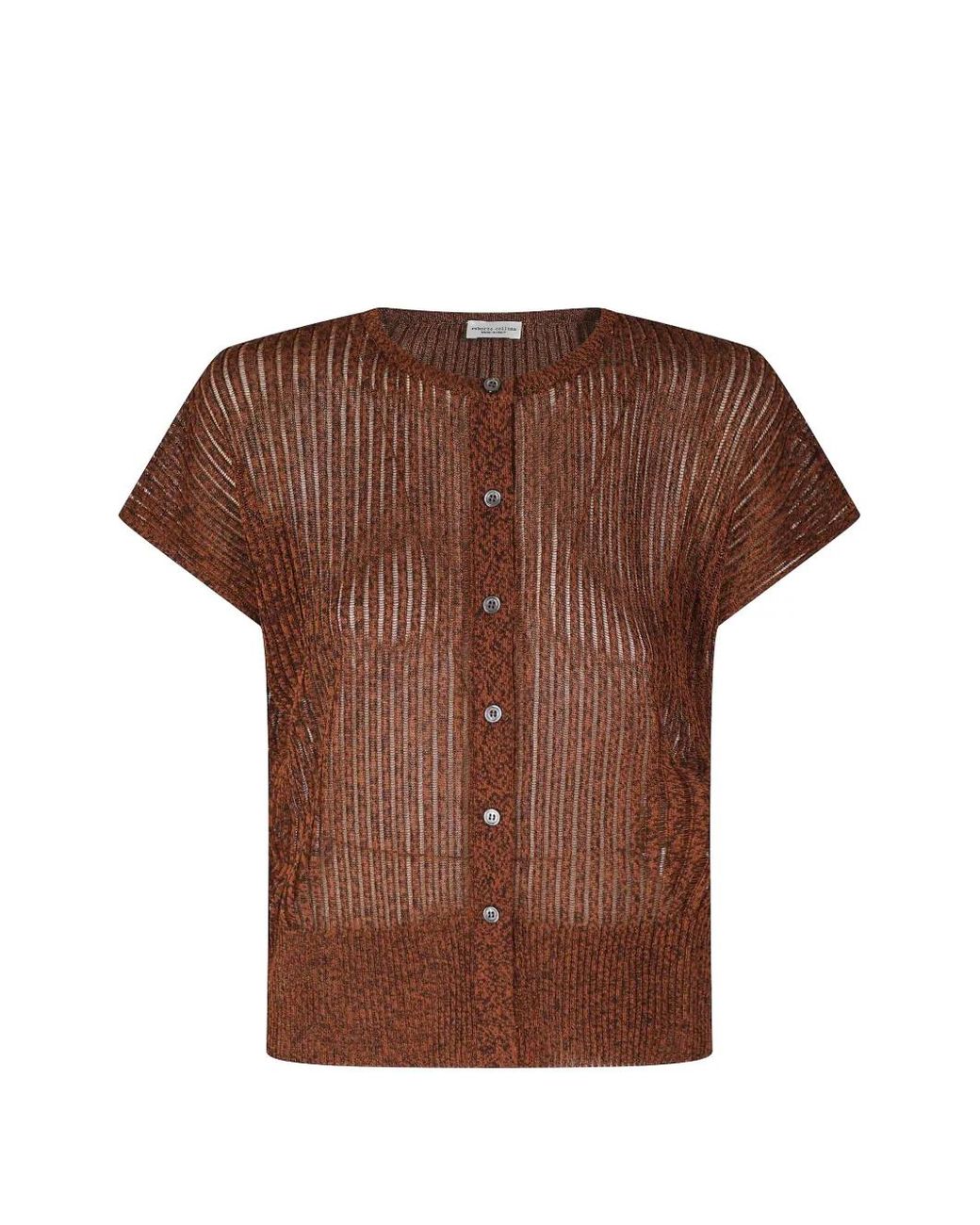 Roberto Collina Brown Open-Knit Cardigan