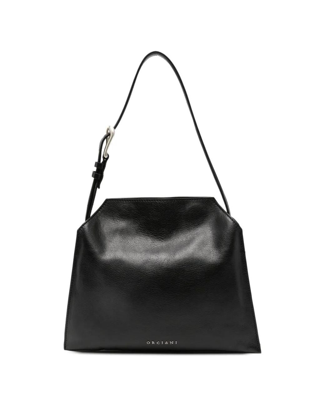 Orciani Black Small Trinity Lagoon Leather Shoulder Bag