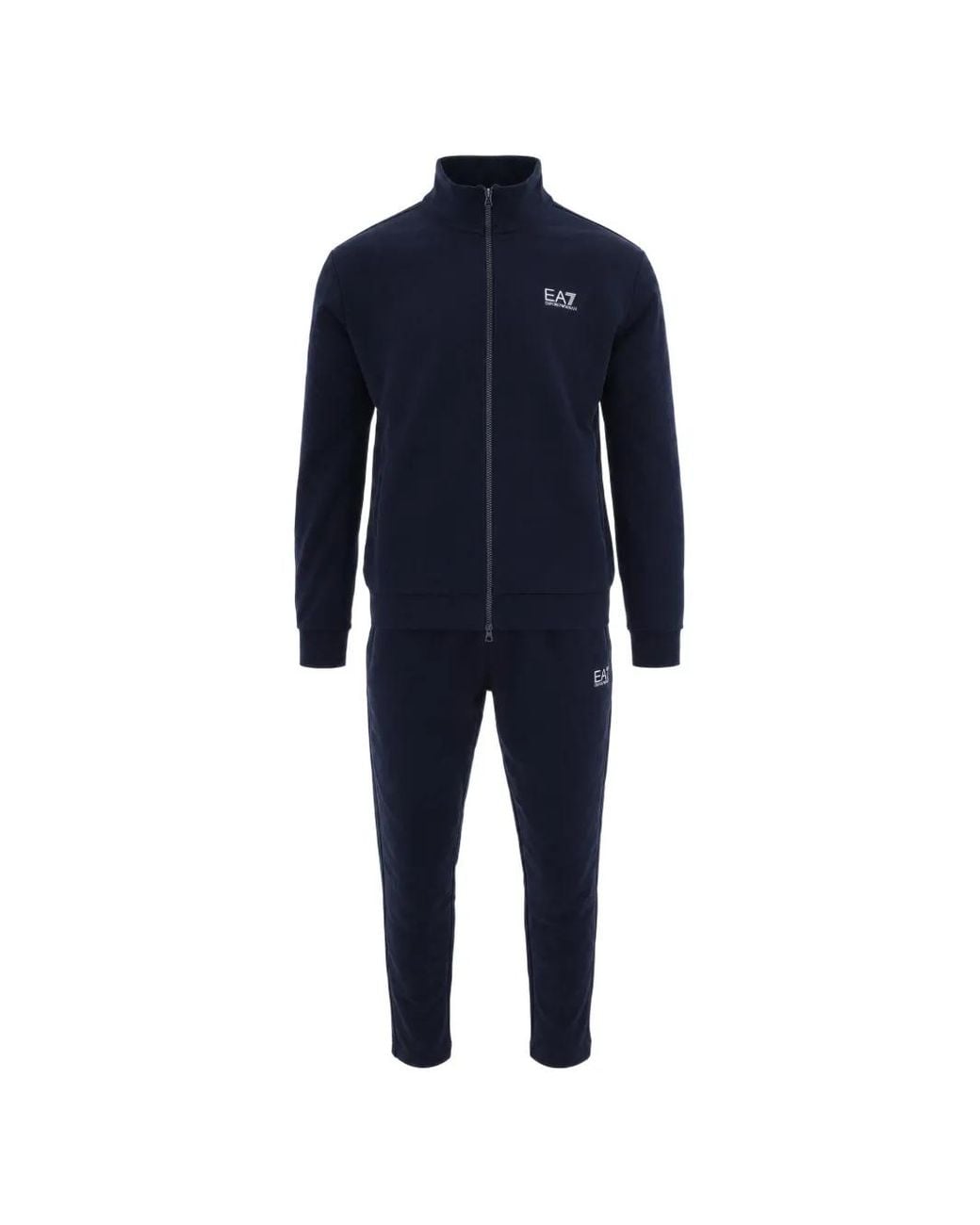 EA7 Blue Core Identity Logo-Print Tracksuit for men