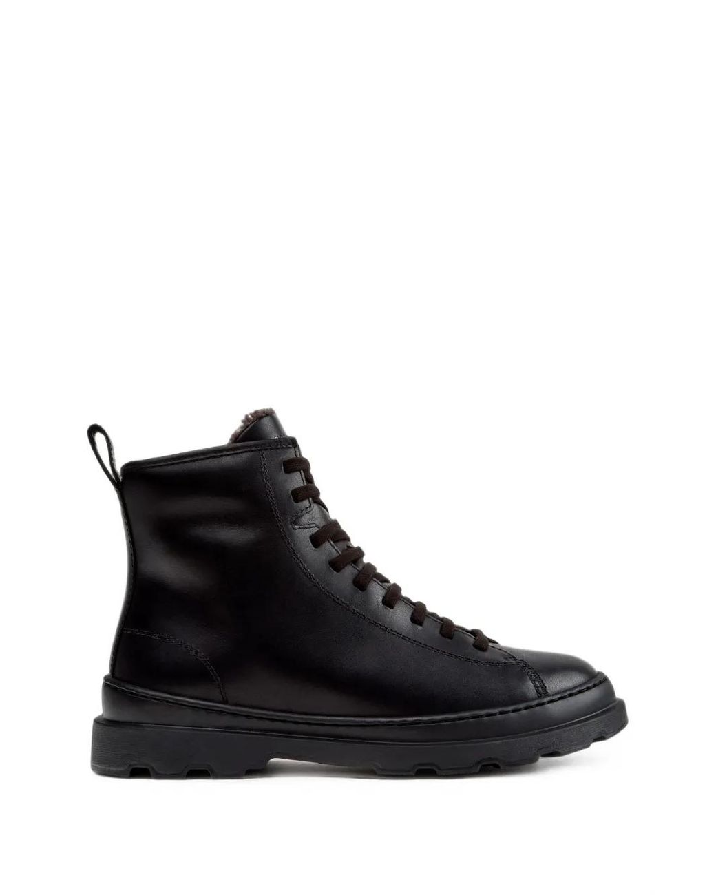 Camper Black Brutus+ Lace-Up Leather Biker Boots for men