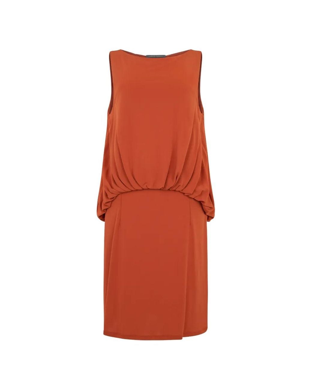 Alberta Ferretti Gathered Sleeveless Mini Dress