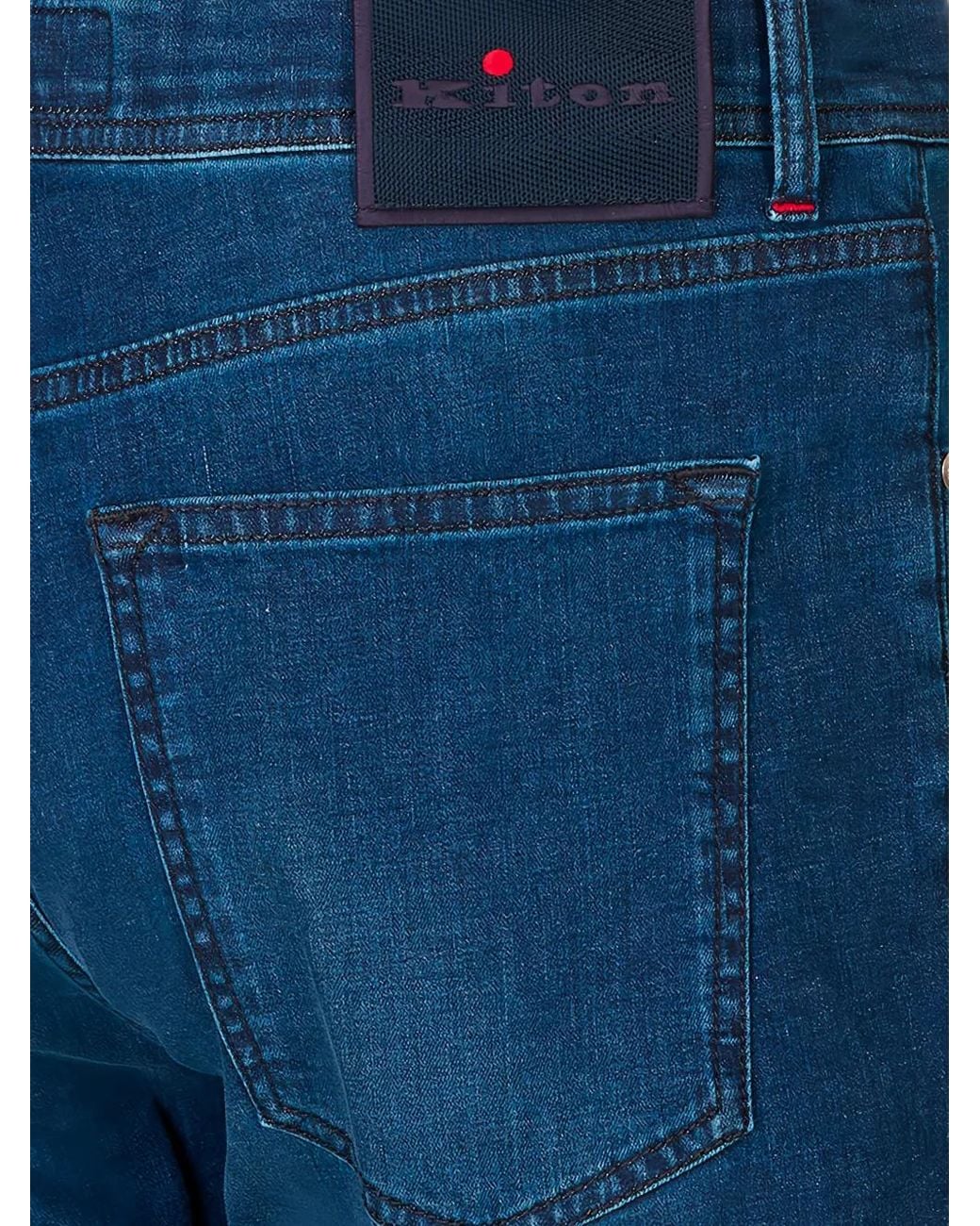 Kiton Blue Jean À Patch Logo for men