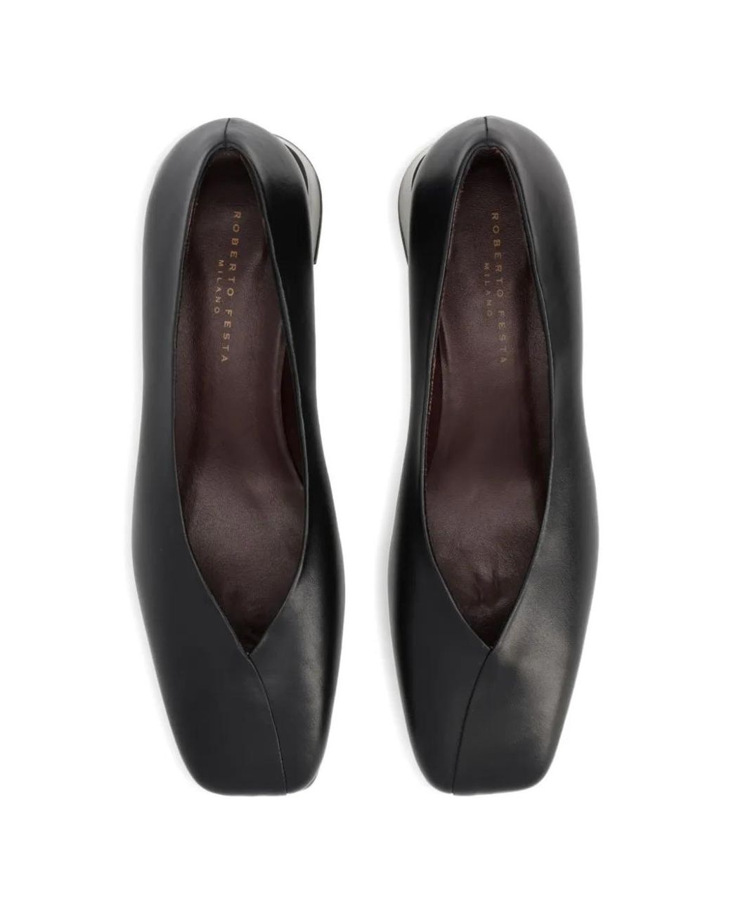 Roberto Festa Black Square Heel Pumps