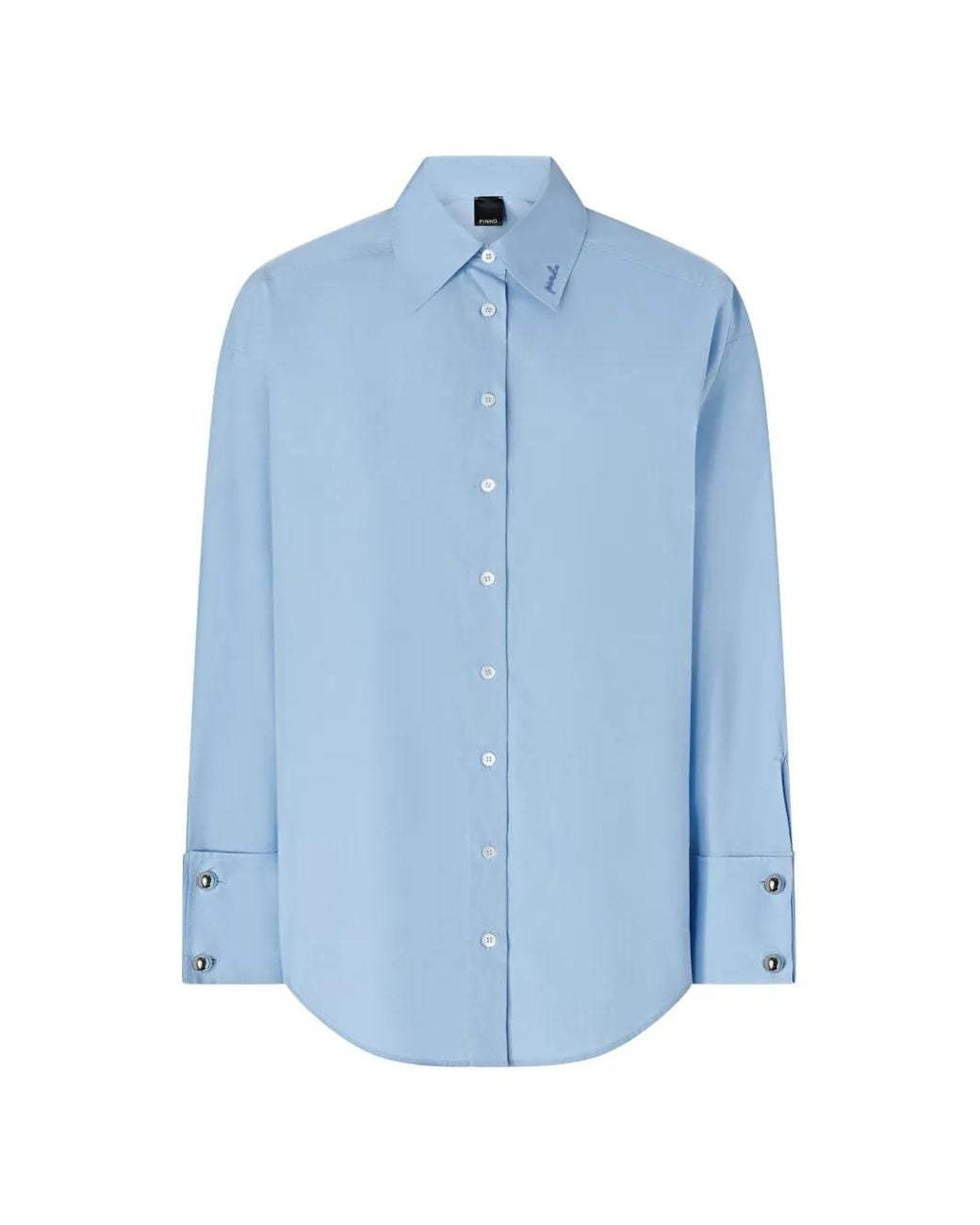 Pinko Blue Quiet Is The New Punk Cotton Shirt