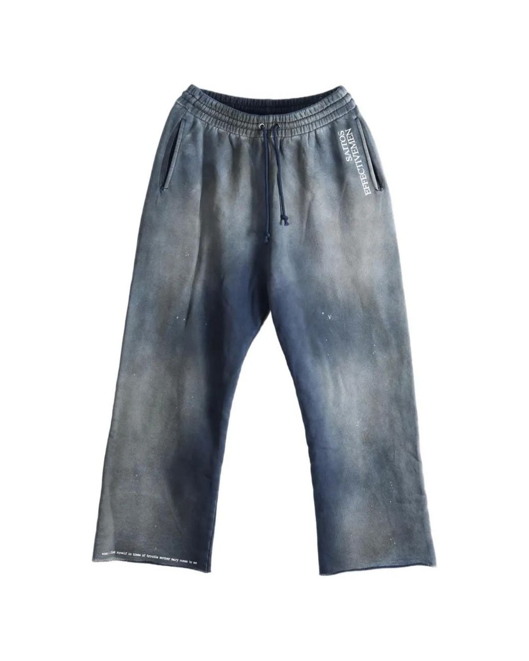 SAITOS Blue Nirva Washed-Effect Track Pants