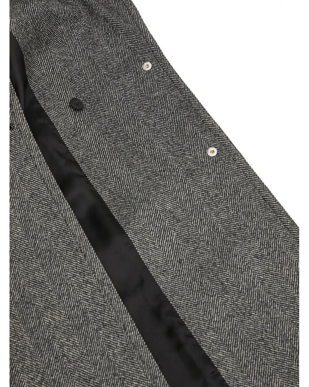Fiorucci Gray Belted Herringbone Coat