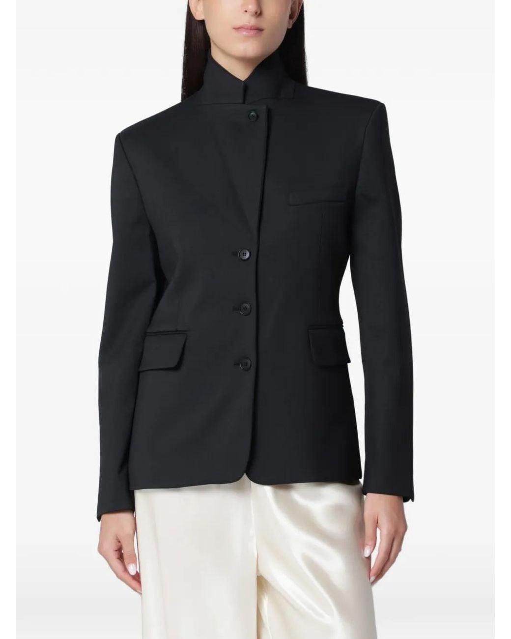 Almada Label Blue Cillian High-Neck Blazer