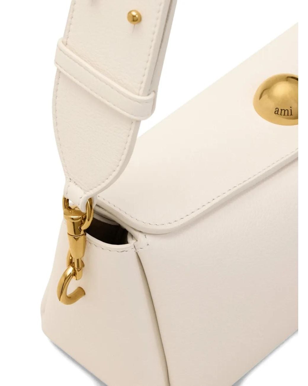 Borsa A Spalla Carrousel Mini di AMI in Natural