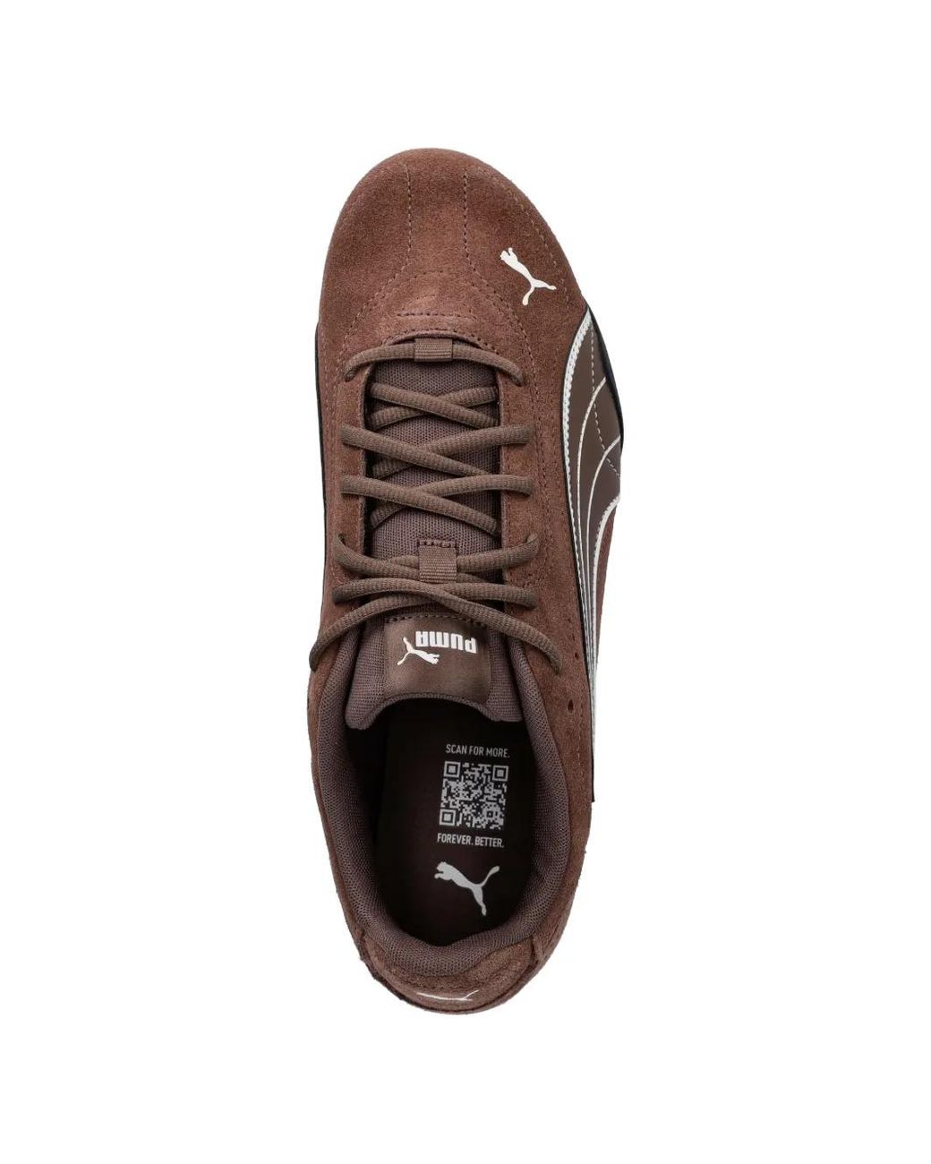 PUMA Brown Catch Stripe-Detail Low-Top Sneakers