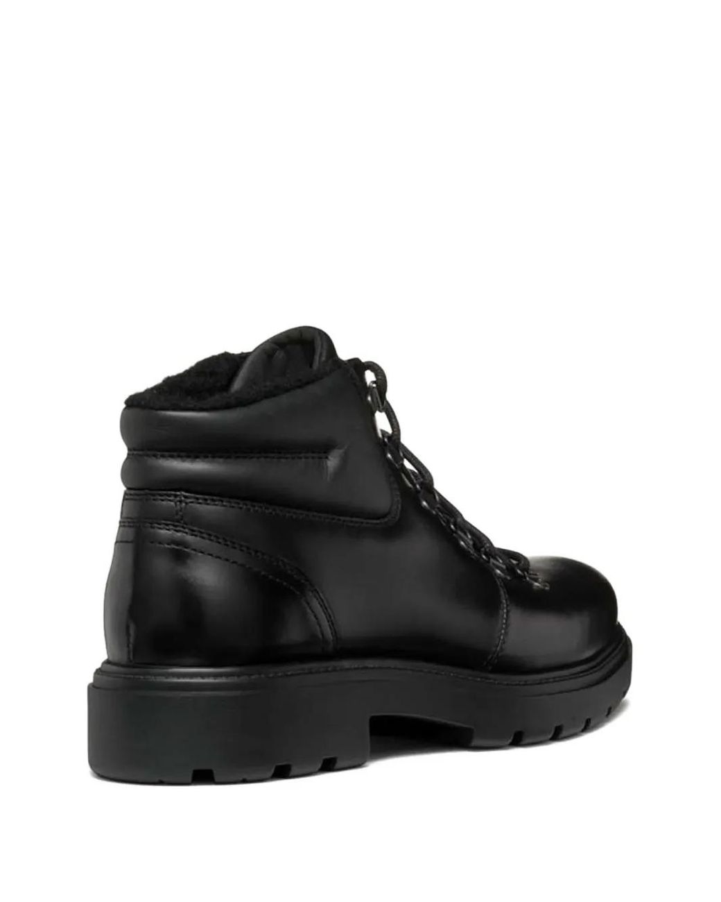 Geox Black Lace-Up Leather Boots for men