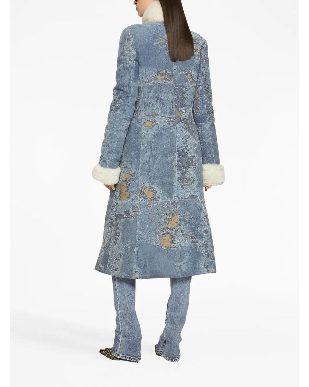 Dolce & Gabbana Blue Logo-Patch Low-Rise Bootcut Jeans