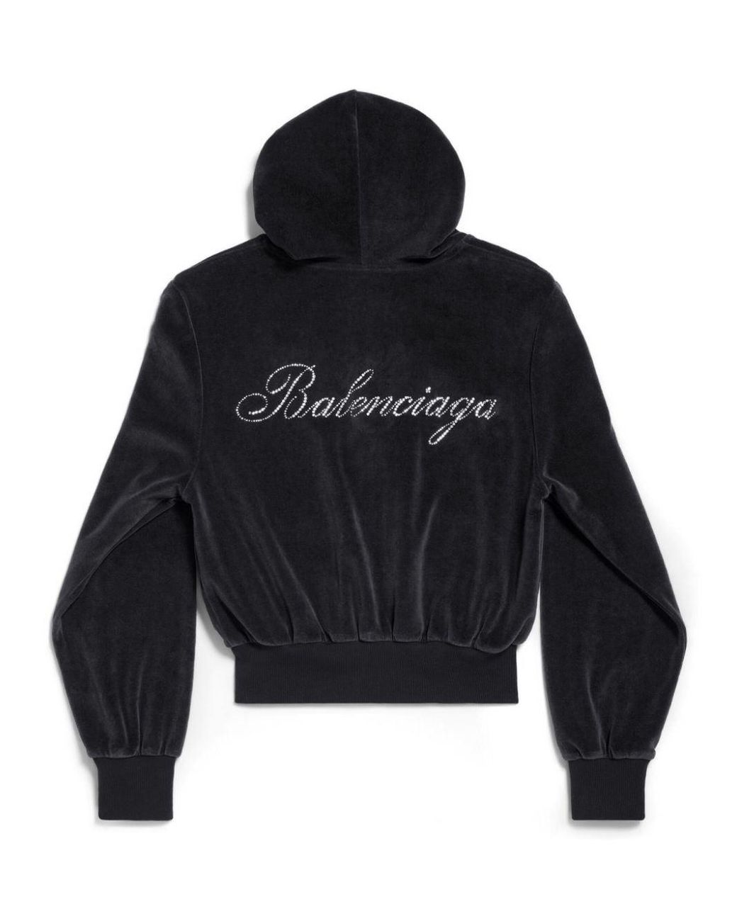 BALENCIAGA Crystal-embellished cotton-jersey hoodie