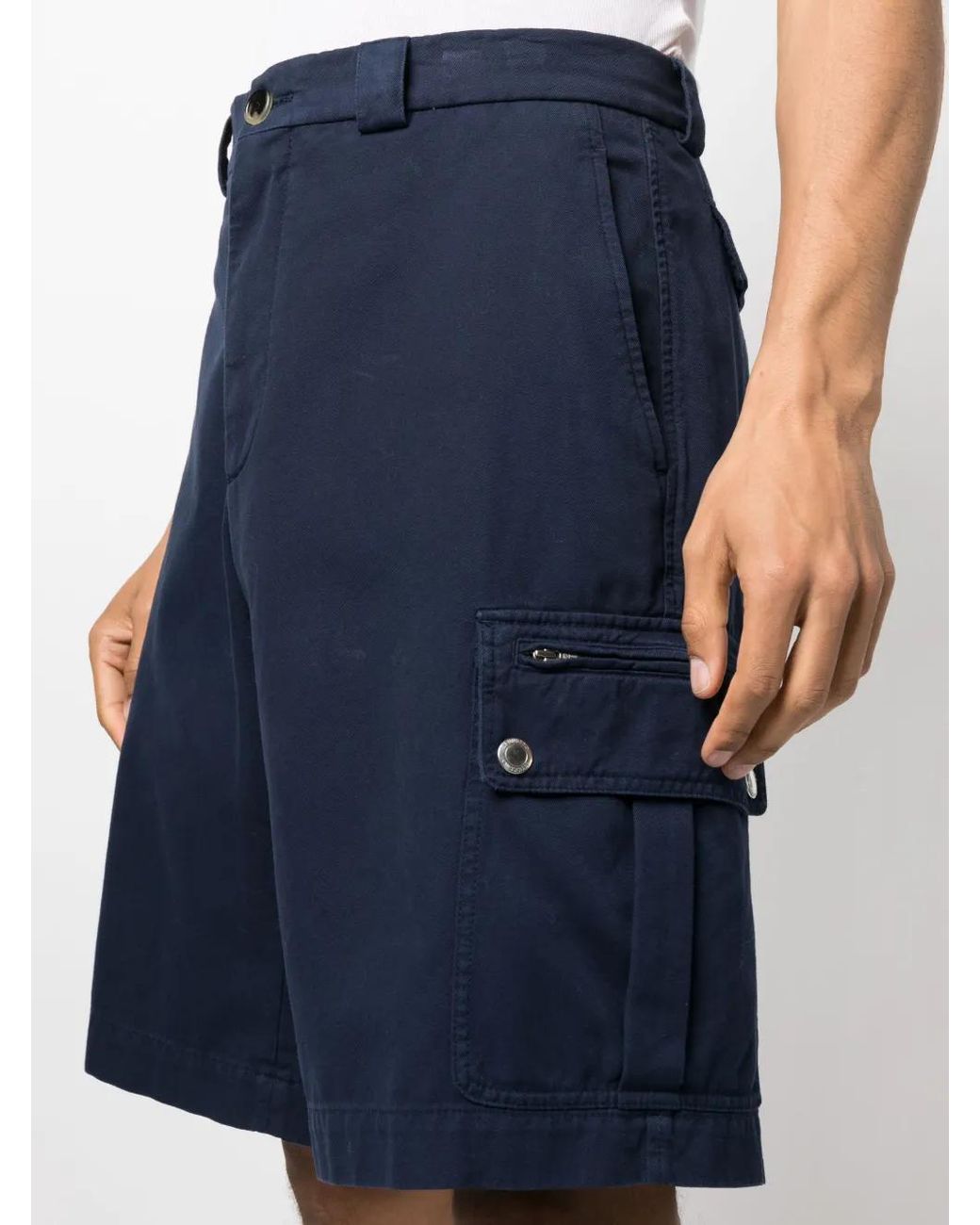 Brunello Cucinelli Blue Straight-Leg Cotton Bermuda Shorts for men