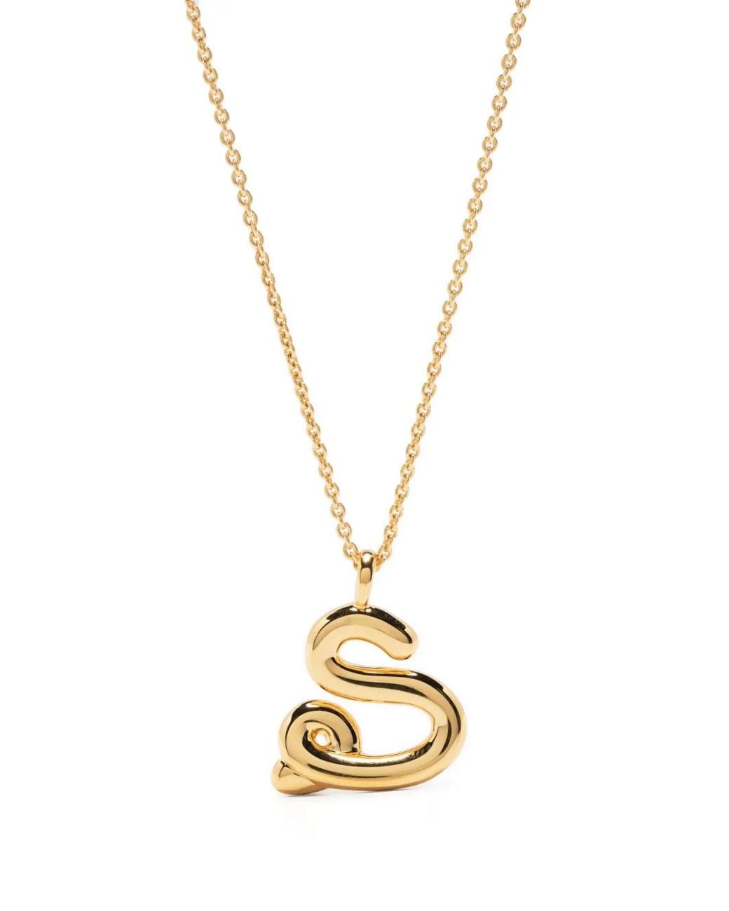 Missoma Metallic S-Letter Pendant Chain-Link Necklace