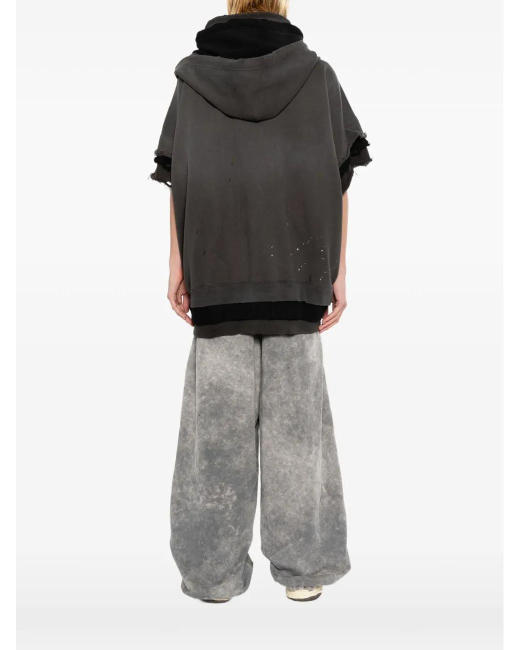 Maison Mihara Yasuhiro Black Triple Layered Zip-Up Sweat Vest for men