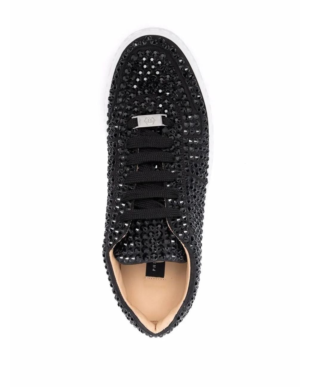 Philipp Plein Black King Power Stud-Embellished Sneakers for men
