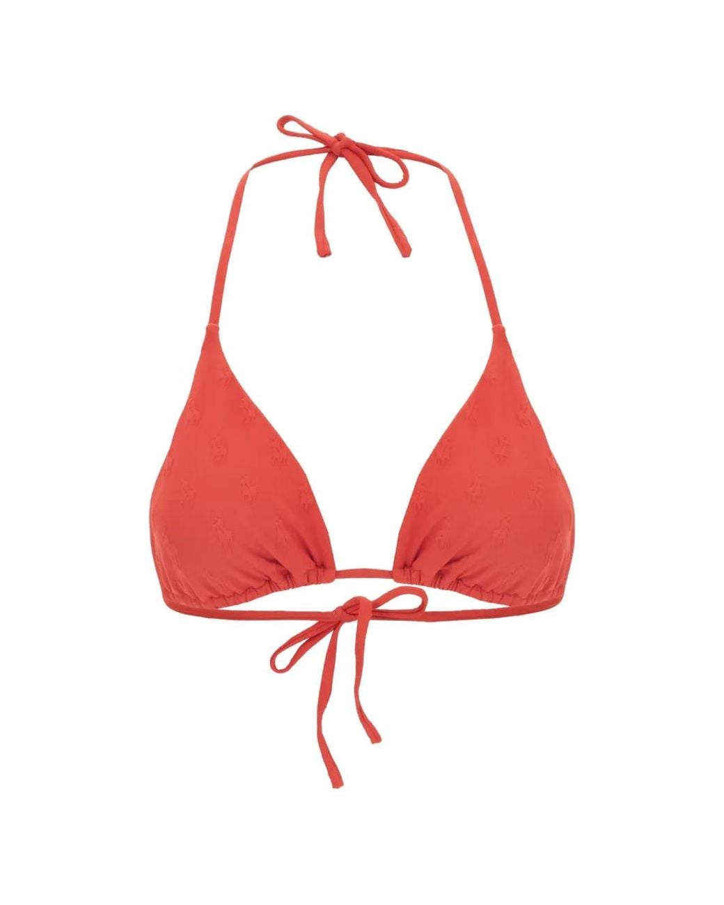 Polo Ralph Lauren Red Logo-Jacquard Triangle Bikini Top