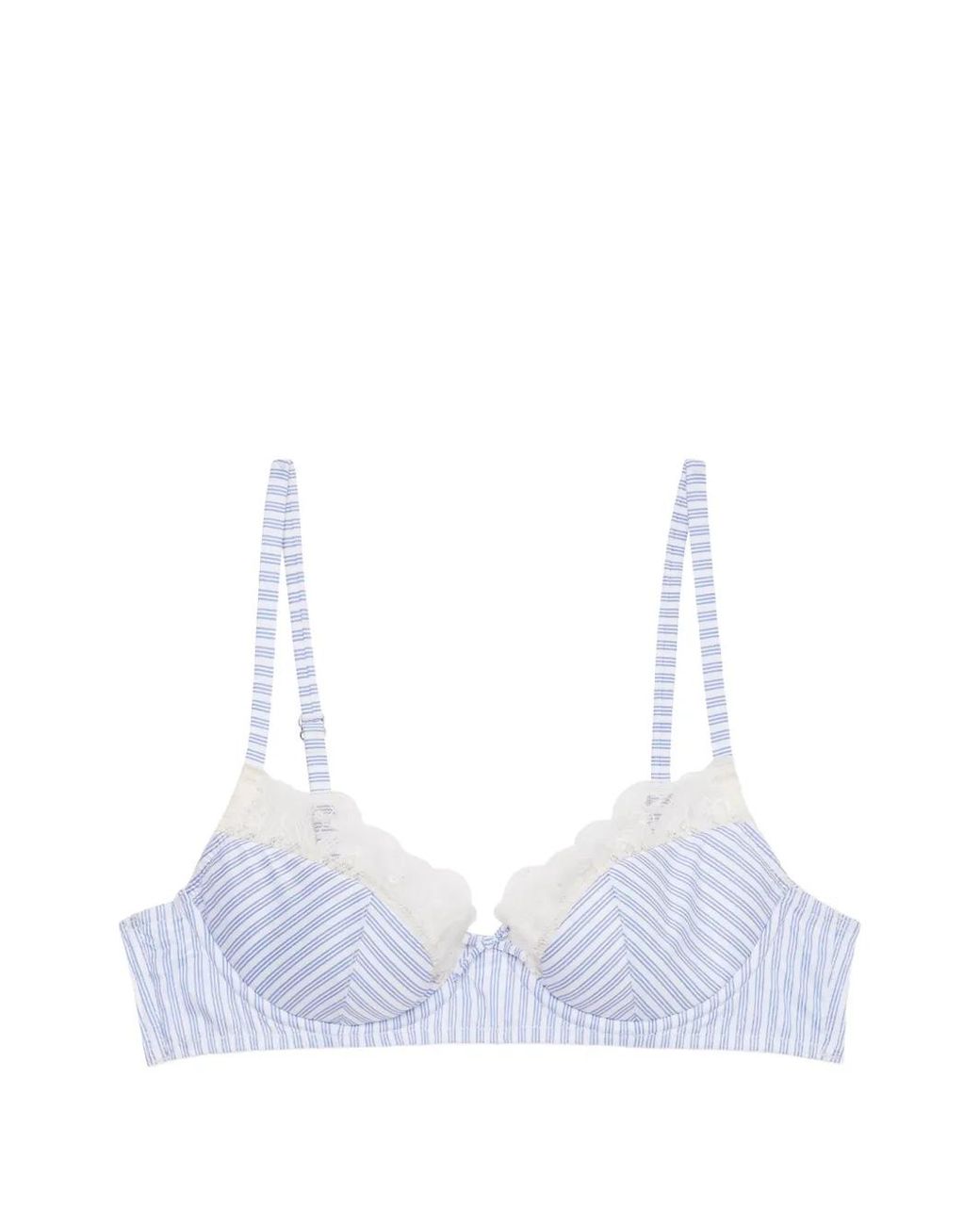 Fleur du Mal White East Hampton Lace-Trim Bra