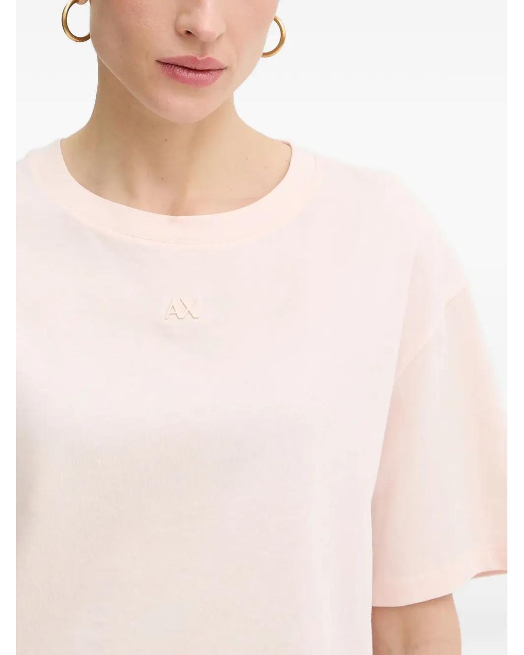 ARMANI EXCHANGE White Logo-Embroidered T-Shirt