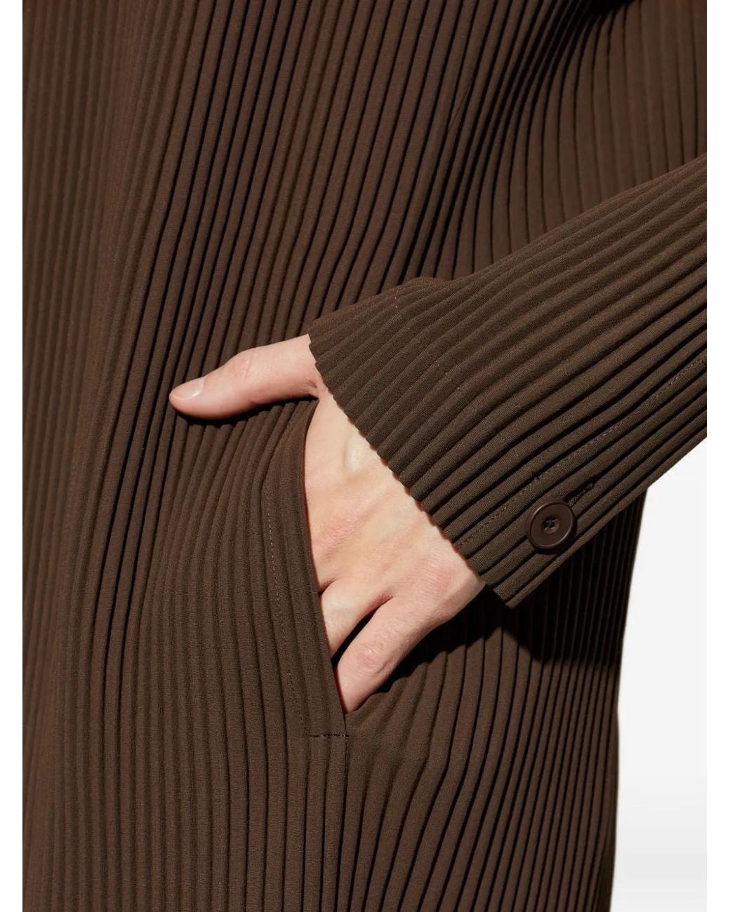 Homme Plissé Issey Miyake Brown Button Plissé Jacket for men