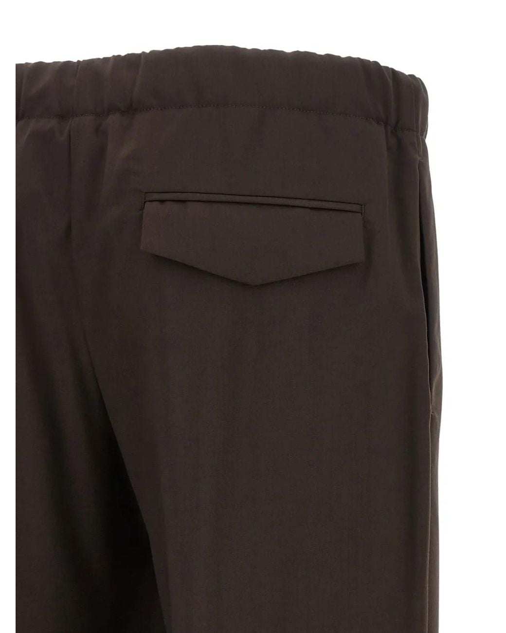Lardini Black Drop Elasticated-Waist Trousers for men