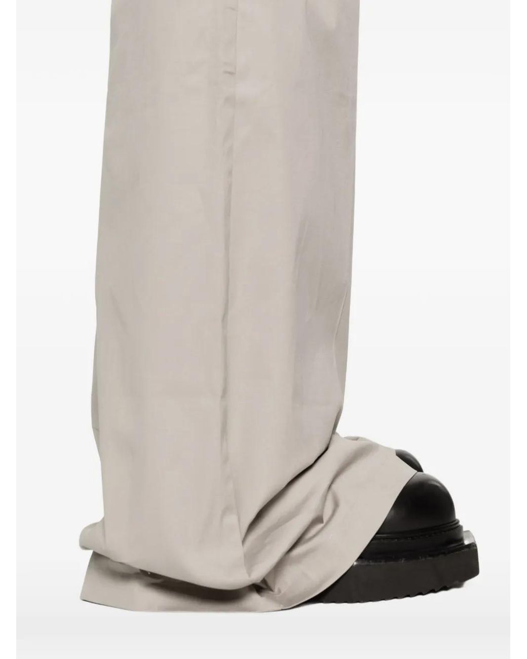 Rick Owens White Zip Trousers for men