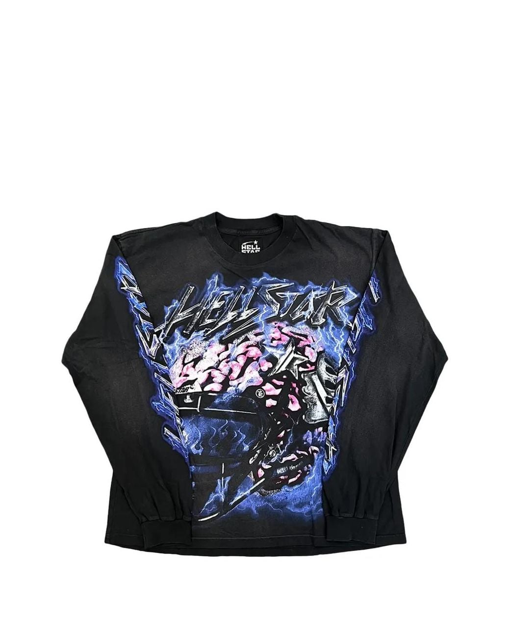 HELLSTAR Blue Powered By The Star Long-Sleeve T-Shirt for men