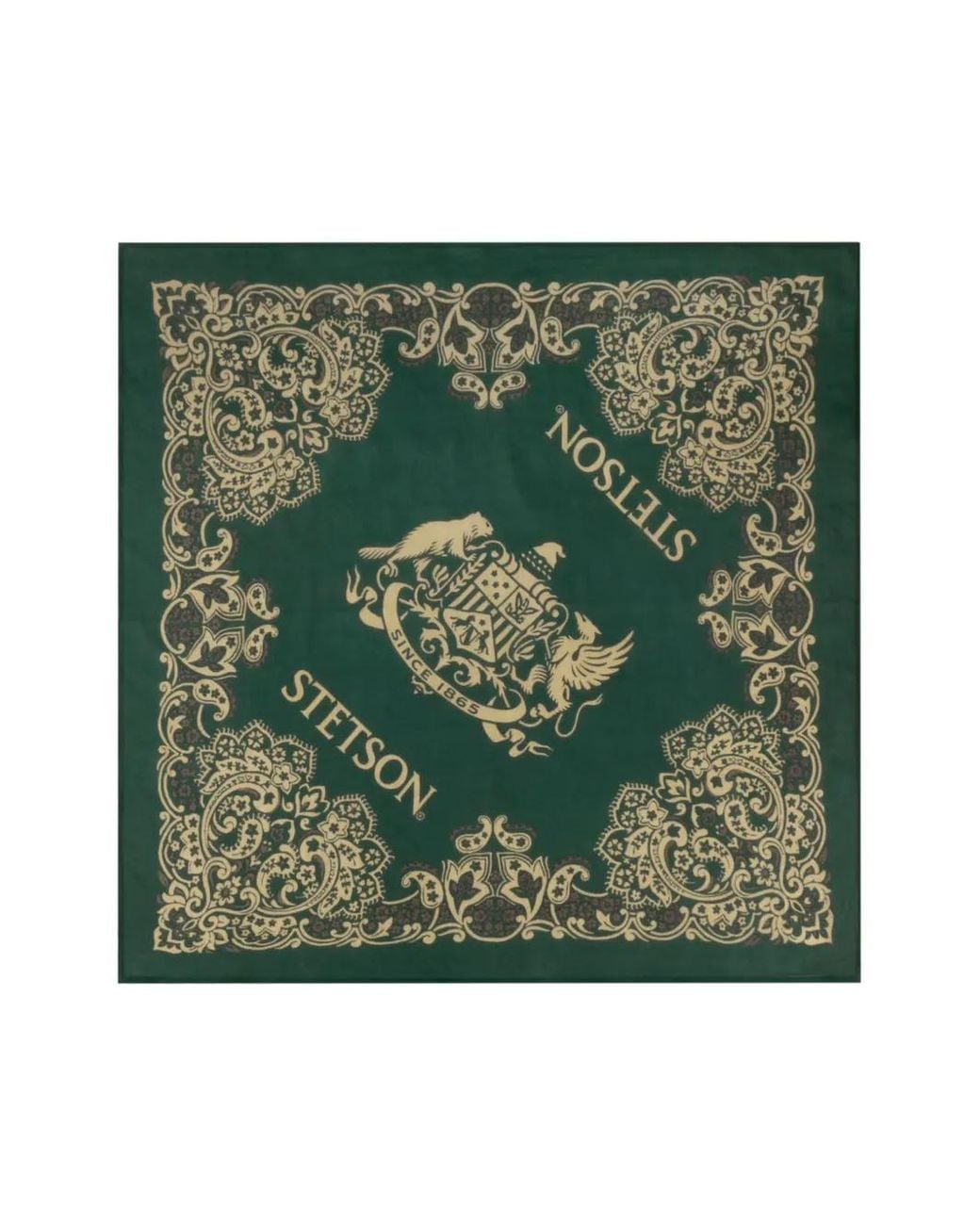Sciarpa Con Stampa Paisley E Logo di Stetson in Green