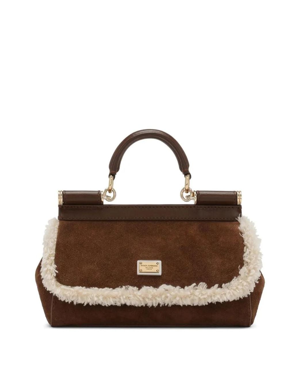 Dolce & Gabbana Brown Sicily Small Tote Bag
