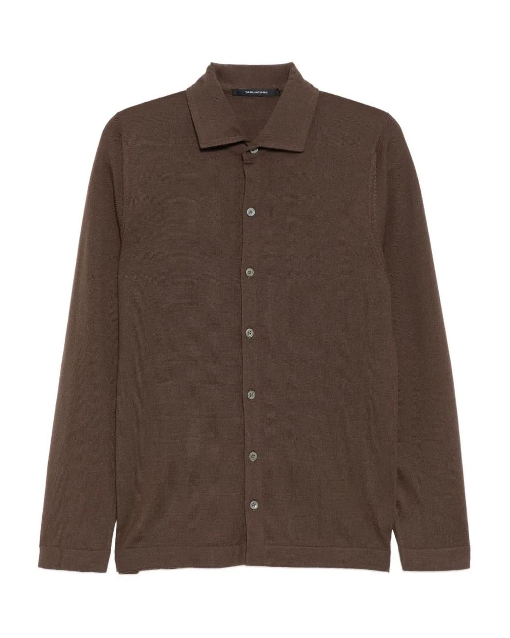 Tagliatore Brown Chemise À Boutonnière Sur Le Devant for men