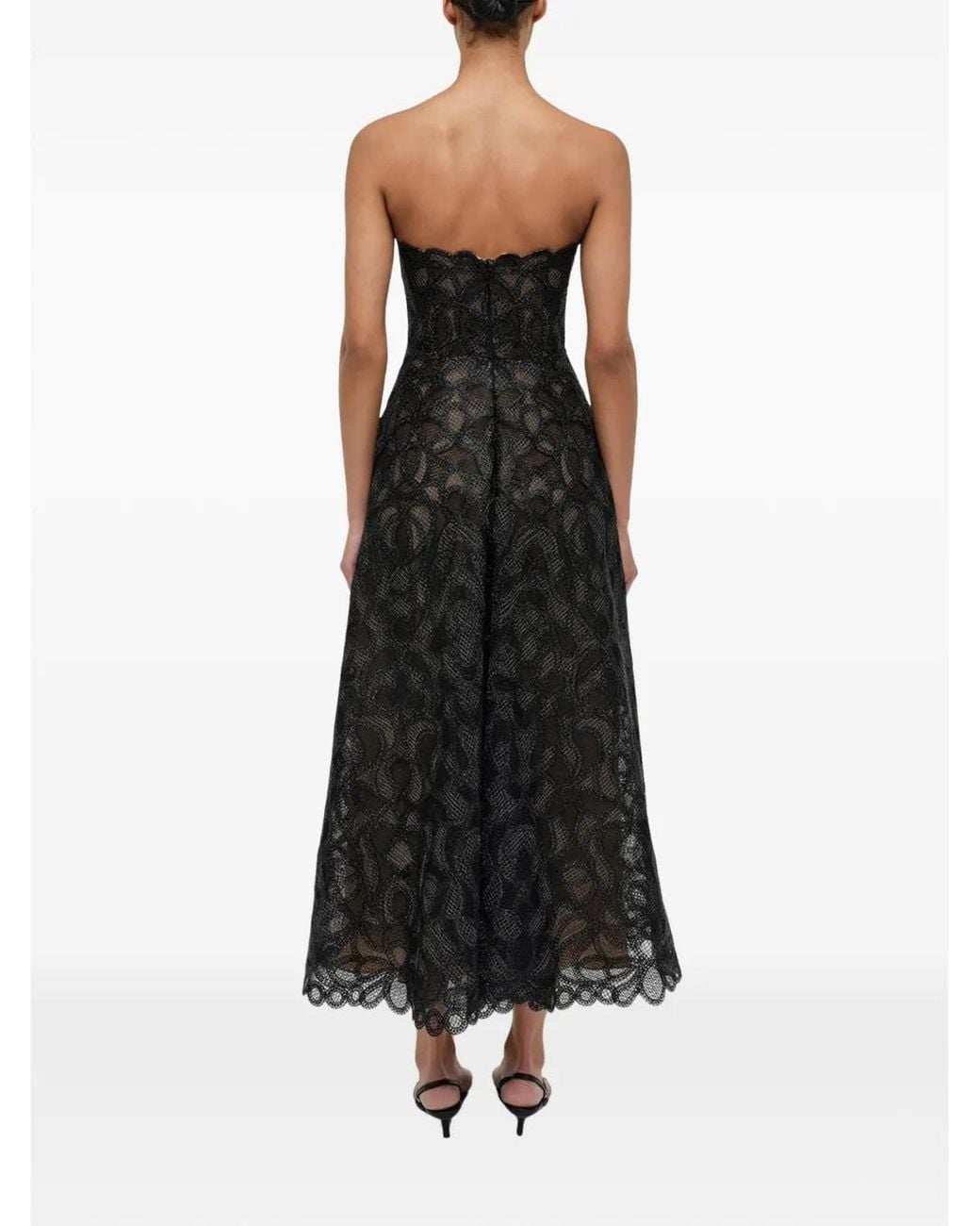 Jonathan Simkhai Black Elvina Bustier Midi Dress