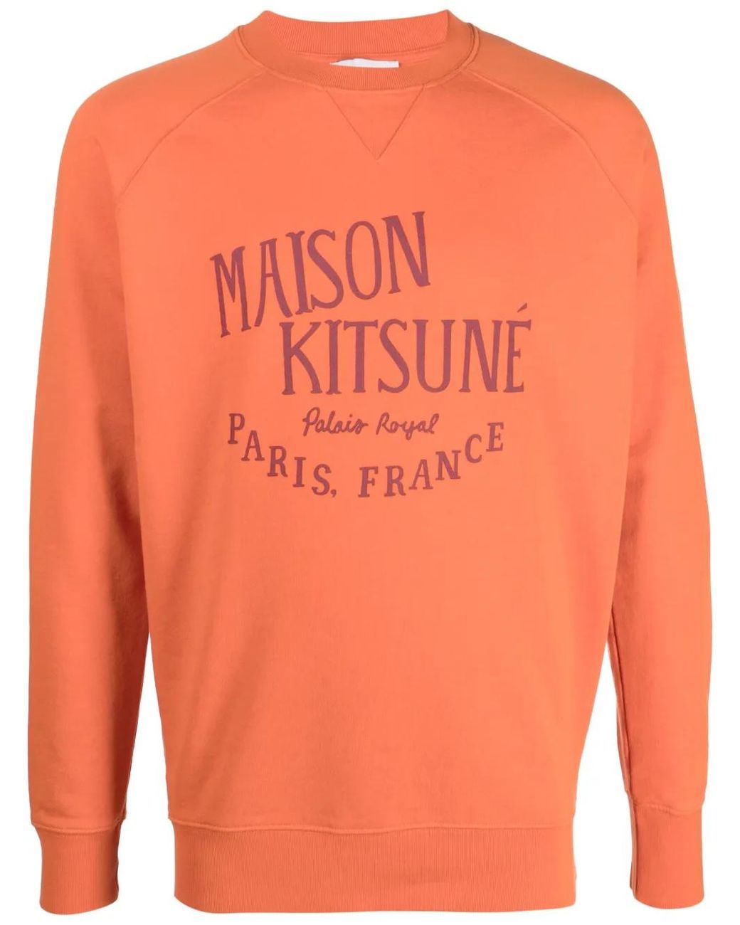 Maison Kitsuné Orange Sweat En Coton À Logo Imprimé for men