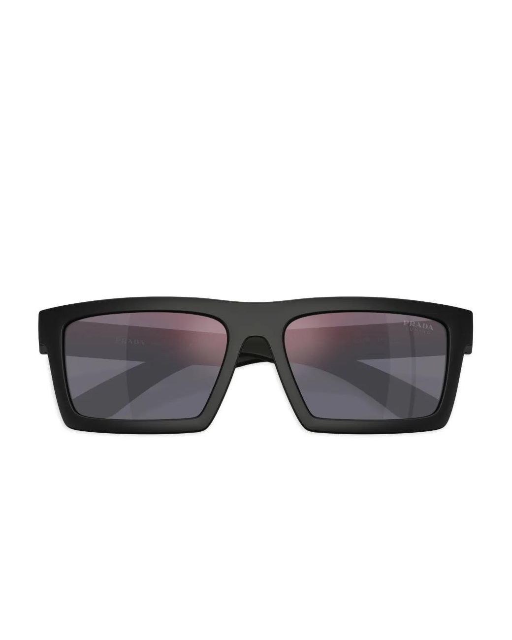 Prada Linea Rossa Gray Rectangle-Frame Sunglasses for men