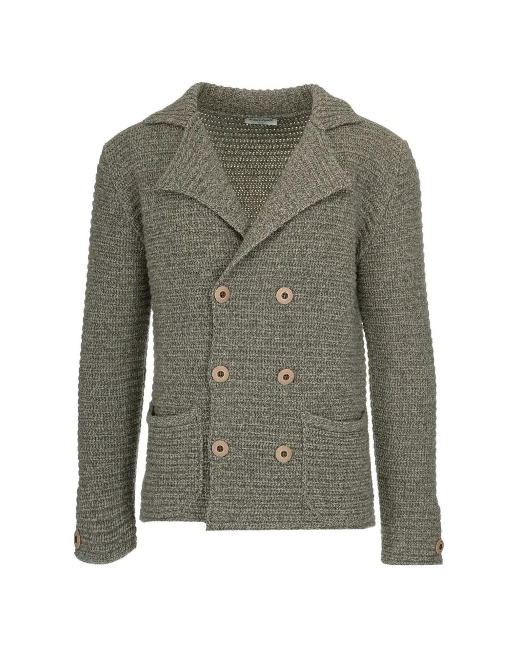 Al Duca D'aosta Green Double-Breasted Cardigan for men