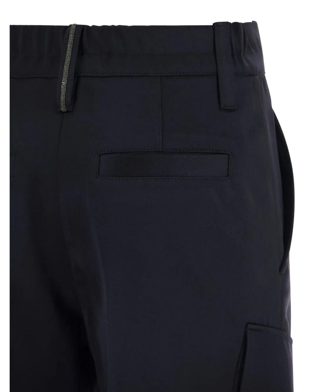 Brunello Cucinelli Blue Drawstring-Fastening Cargo Pants