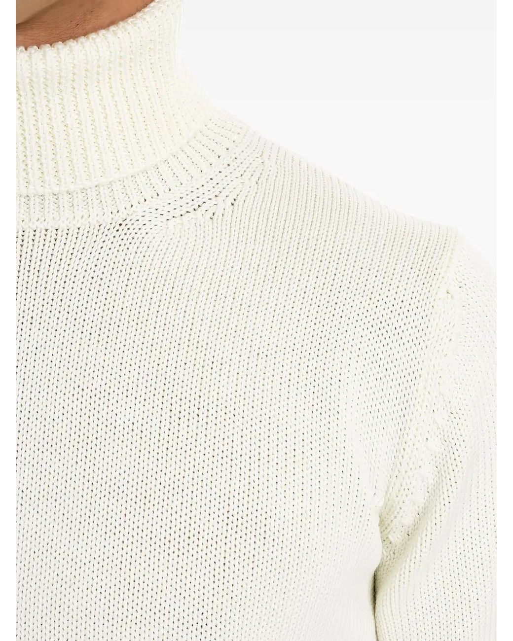 Roberto Collina White Roll-Neck Sweater for men