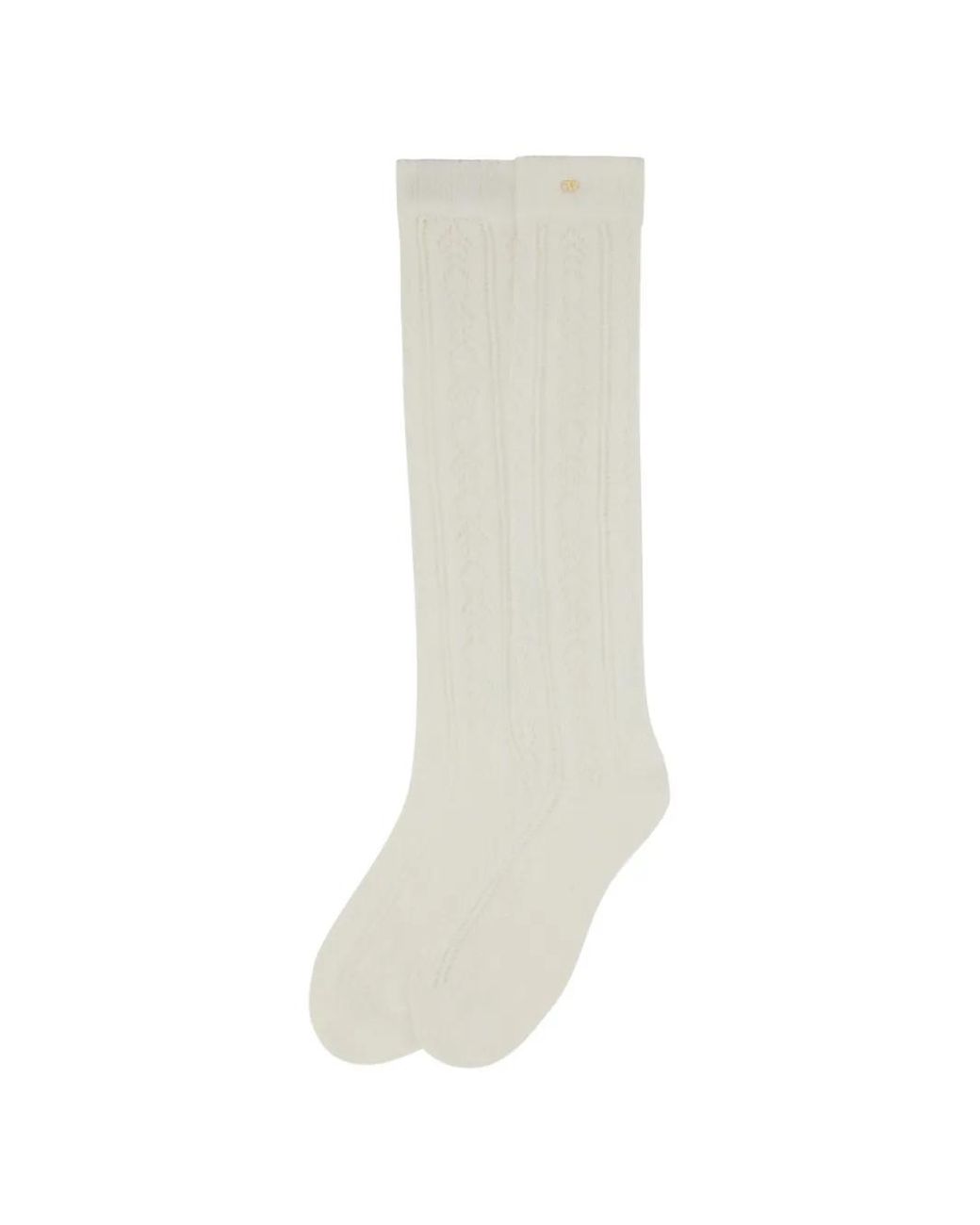 Valentino Garavani White Vlogo Perforated Socks for men