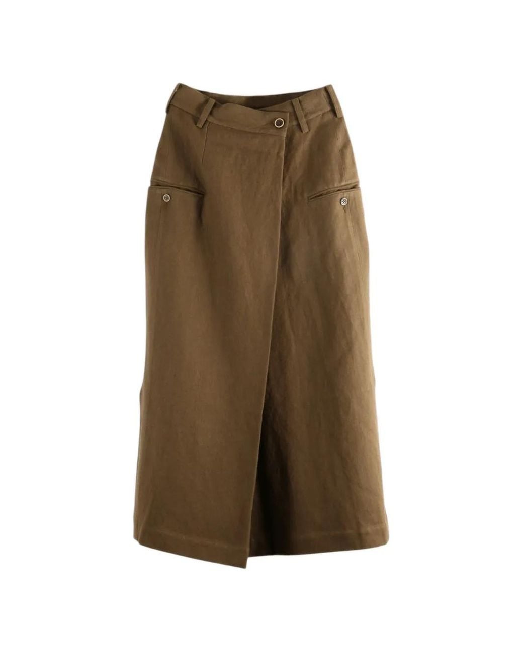 Uma Wang Natural Wrap Midi Skirt