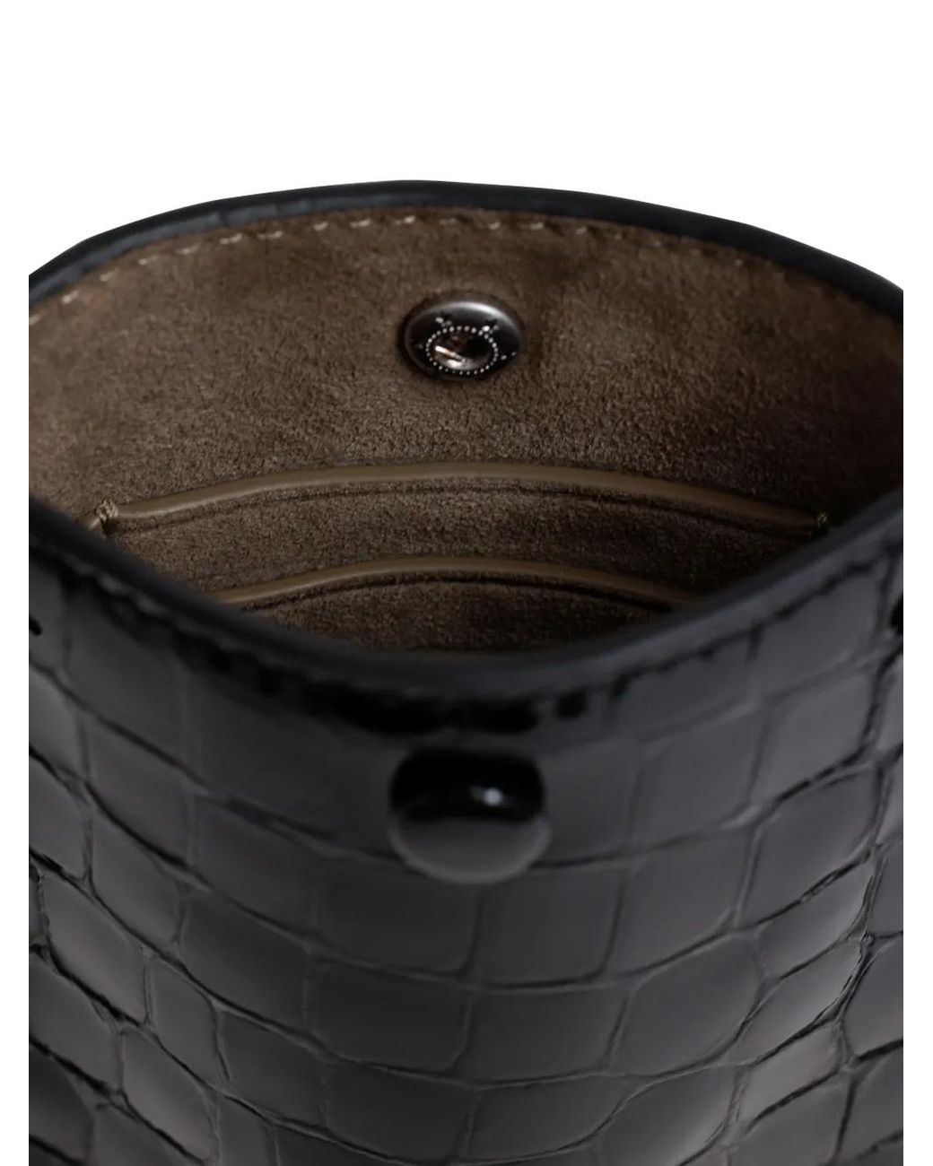 Yu Mei Black Luci Crocodile-Embossed Leather Crossbody Bag