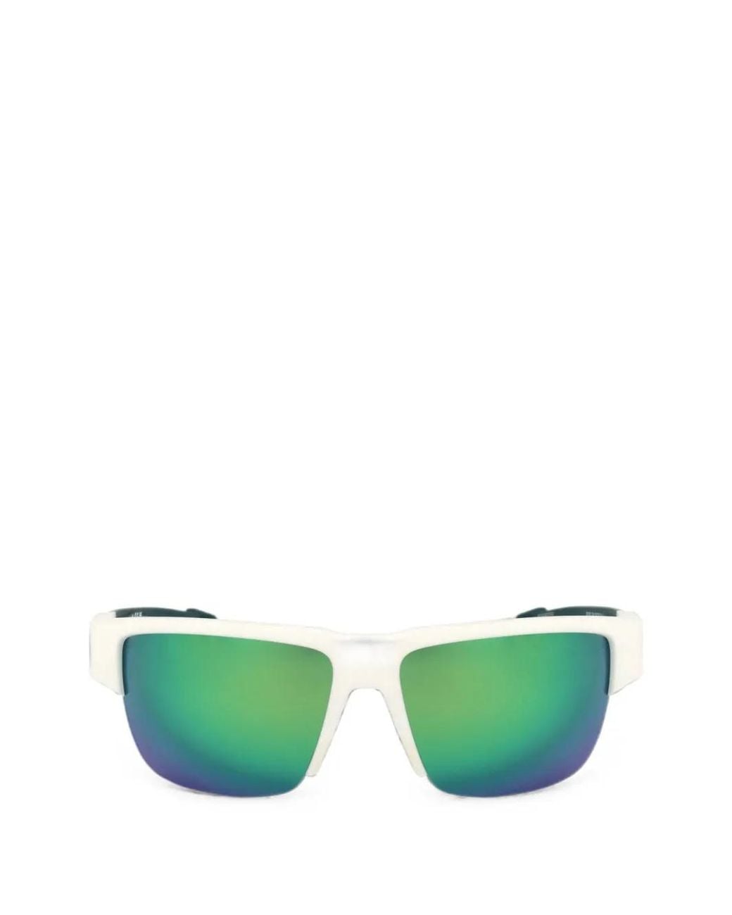 Adidas Green Logo-Print Rectangle-Frame Sunglasses