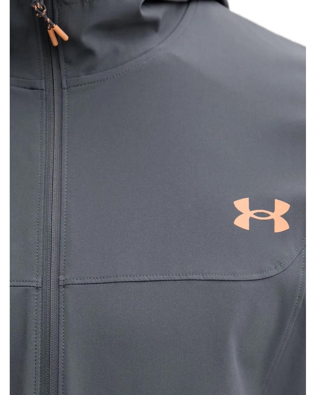 Under Armour Gray Tech Utility Woven Hooded Logo-Print Jacket for men