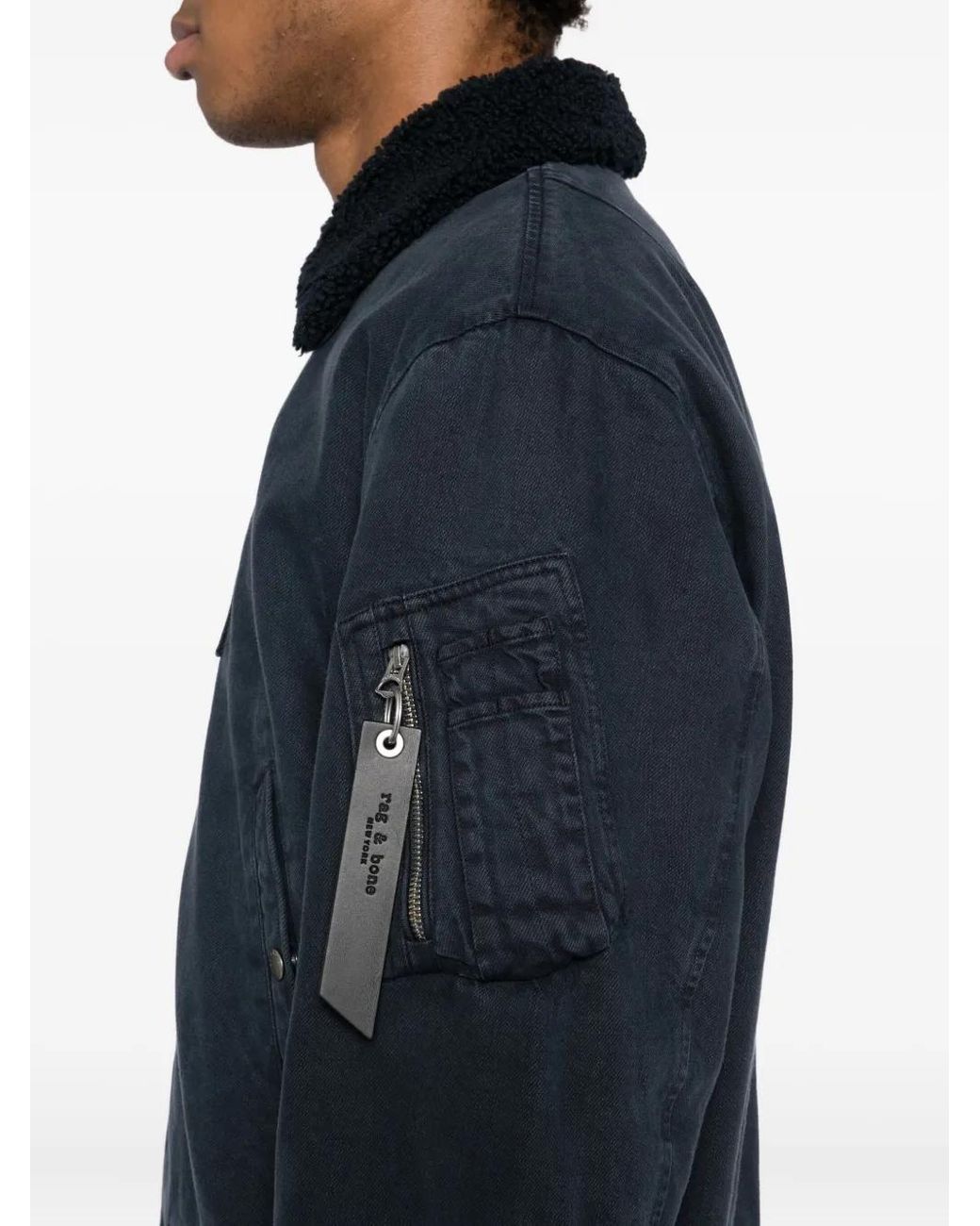 Rag & Bone Blue Veste Bomber En Jean for men