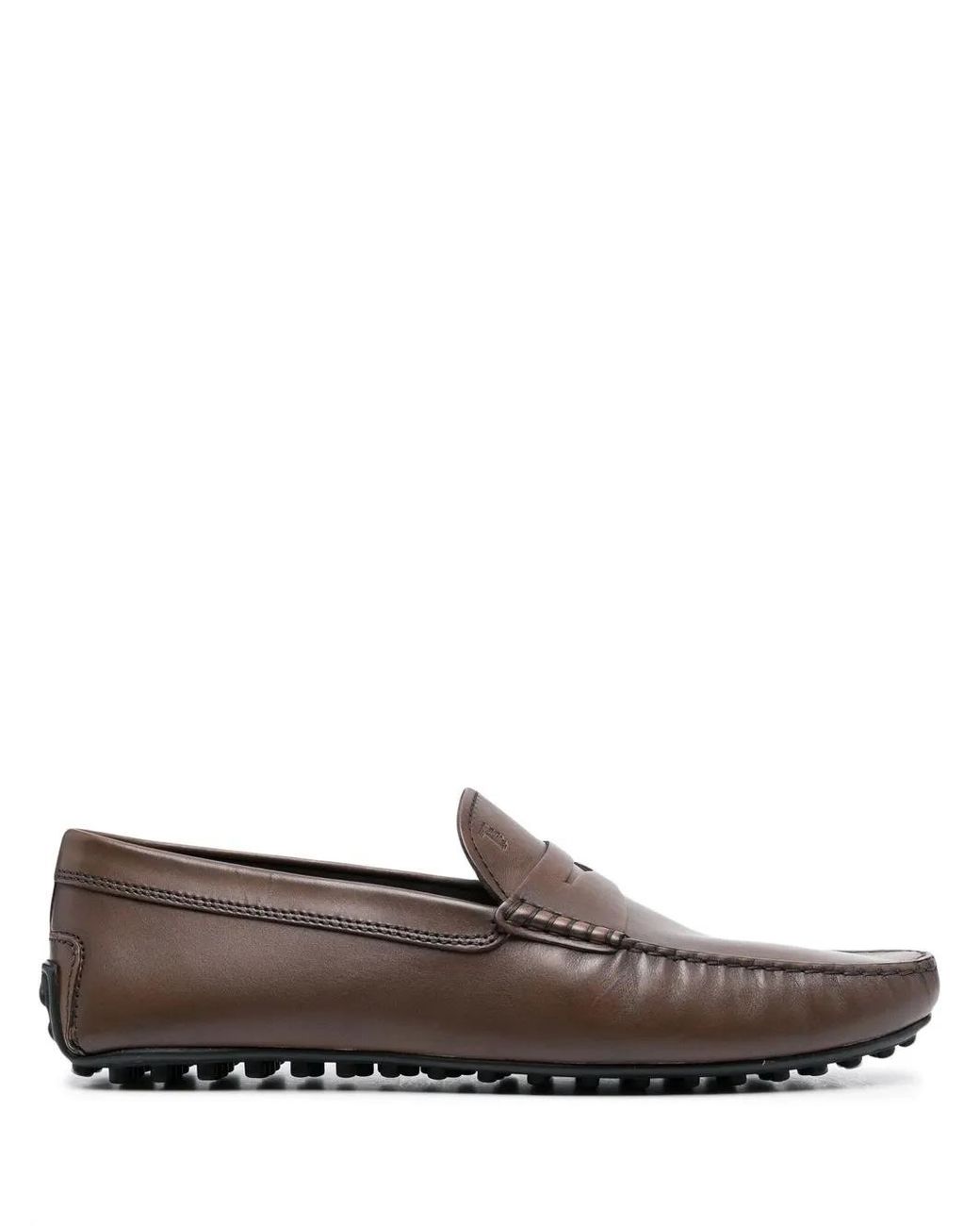 Tod's Gray Embossed-Logo Detail Loafers for men