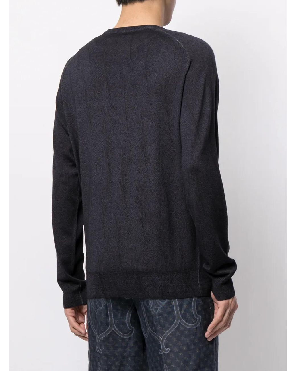 Etro Blue Chunky Knit Sweater for men