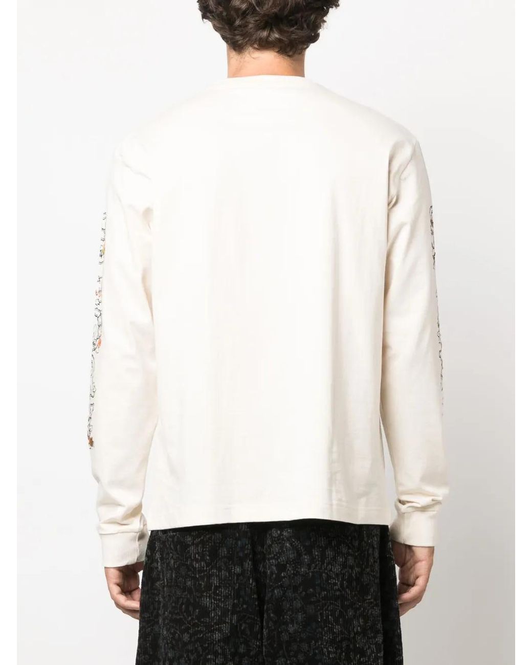 STORY mfg. White Harvest Logo-Print Sweatshirt for men